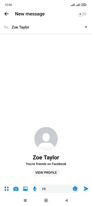 Write the required message and press the send icon. Write the required message and press the send icon.