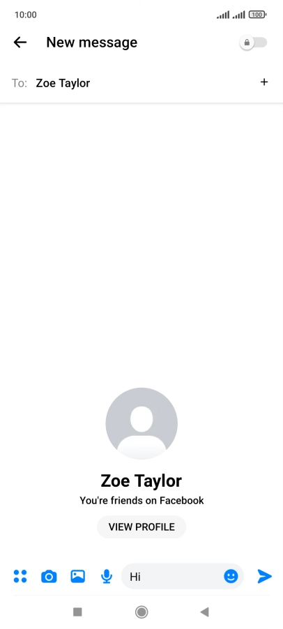 Write the required message and press the send icon. Write the required message and press the send icon.