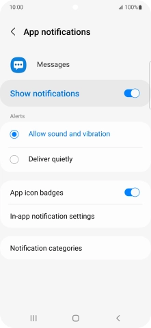 Press the indicator next to 