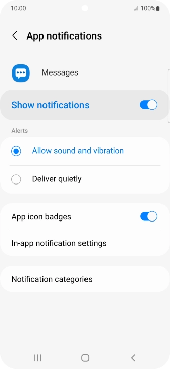 Press the indicator next to 
