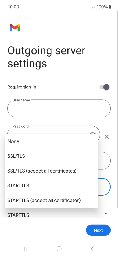 Press SSL/TLS. Press SSL/TLS.