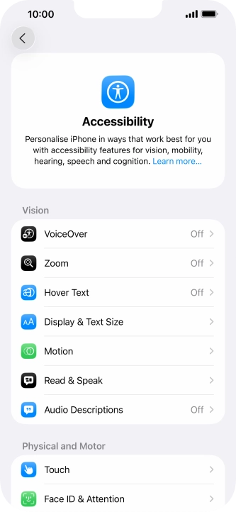 Press Display & Text Size.