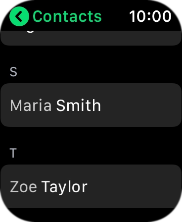 Press the required contact. Press the required contact.
