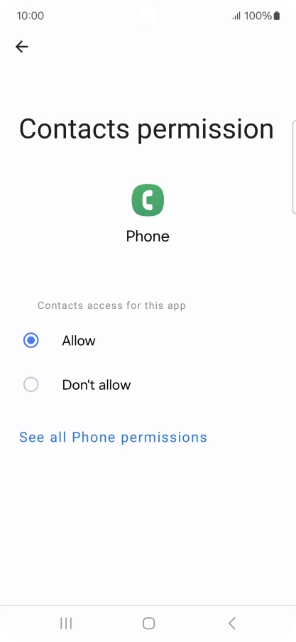 Press the required setting. Press the required setting.