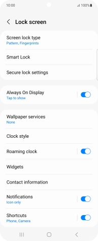 Press Screen lock type and key in the additional phone lock code you created earlier.