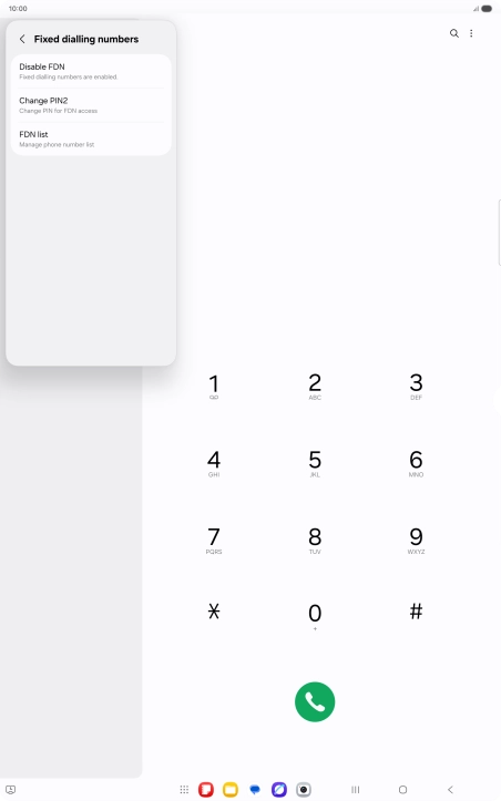 Press Disable FDN. Press Disable FDN.