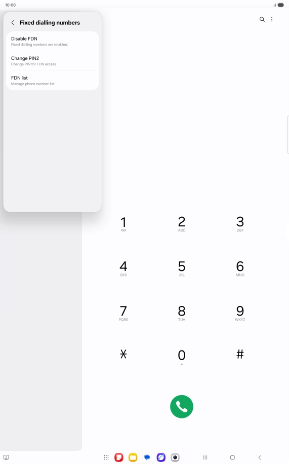 Press Disable FDN. Press Disable FDN.