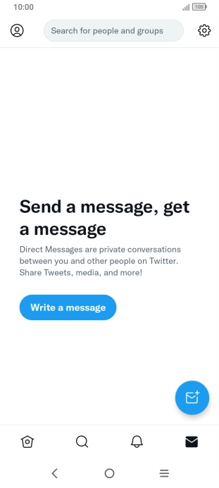 Press the new message icon. Press the new message icon.