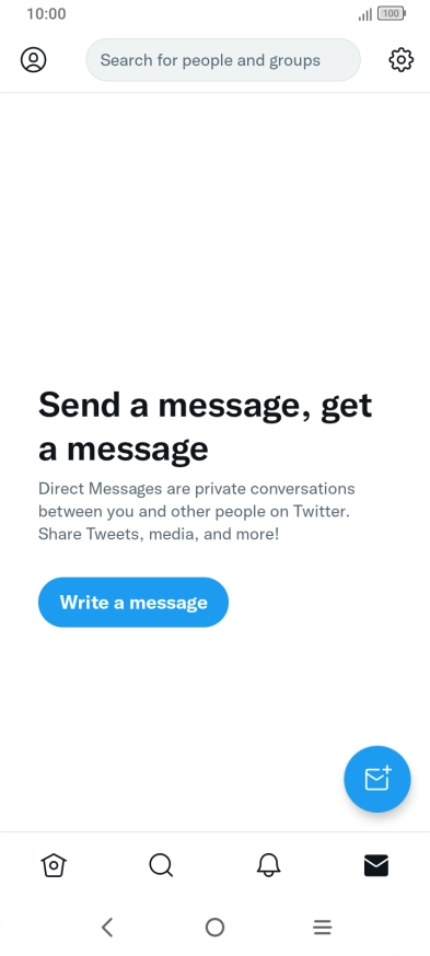 Press the new message icon. Press the new message icon.