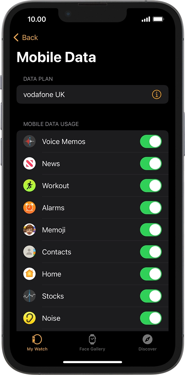 On your phone: The price plan will be activated once you’ve paired your Apple Watch and your phone and you should see this screen in the Watch app settings on your phone.
