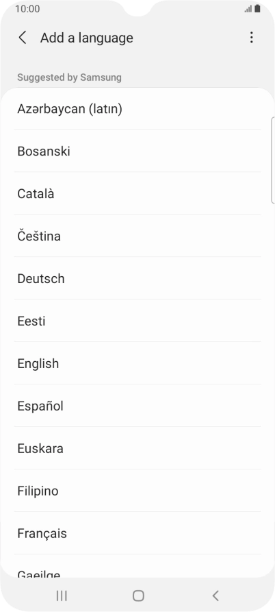 Press the required language. Press the required language.