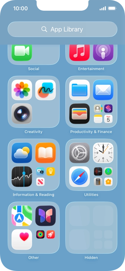 The app is now placed in the Hidden folder in the App Library.