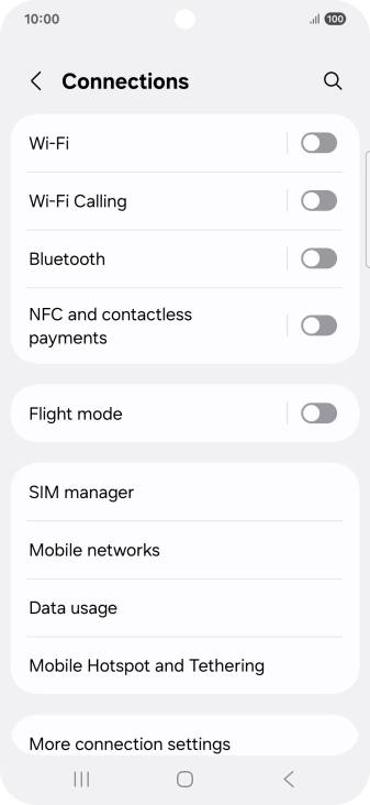 Press SIM manager. Press SIM manager.