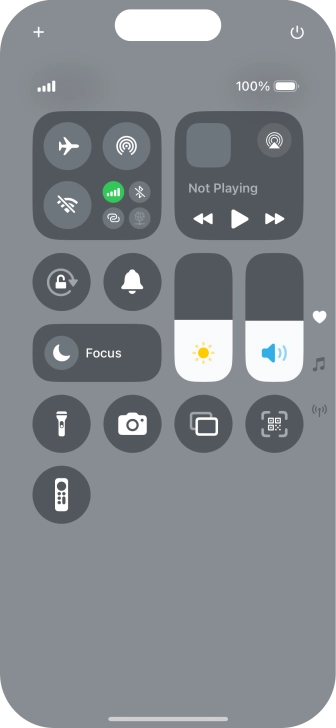 Press the flight mode icon to turn the function on or off.