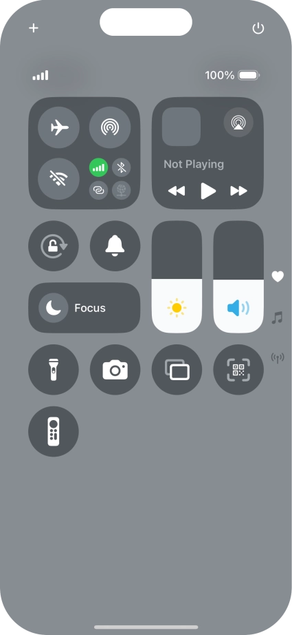 Press the flight mode icon to turn the function on or off.