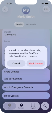 Press Block Contact.