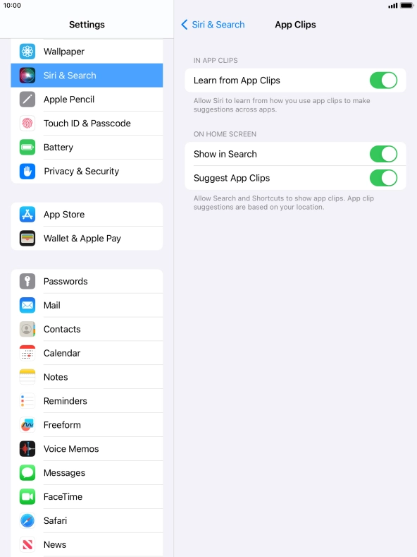 Press the indicators next to the required settings to turn them on or off. Press the indicators next to the required settings to turn them on or off.