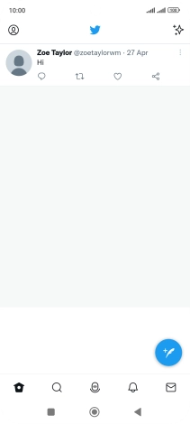 Press the new tweet icon. Press the new tweet icon.
