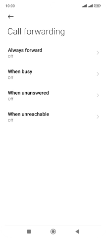 Press the required divert type.