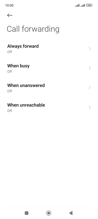 Press the required divert type.