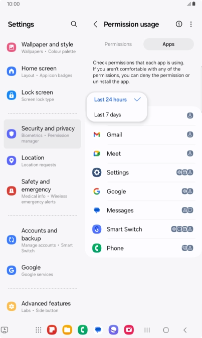 Press the required setting. Press the required setting.