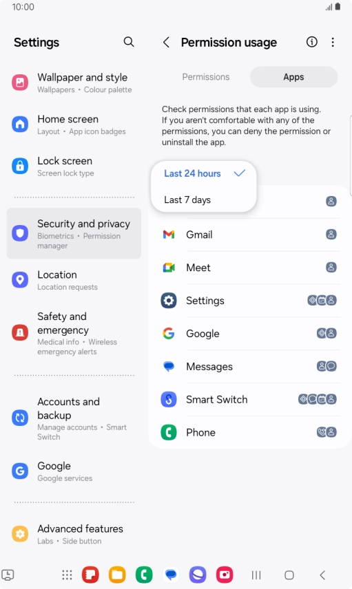 Press the required setting. Press the required setting.
