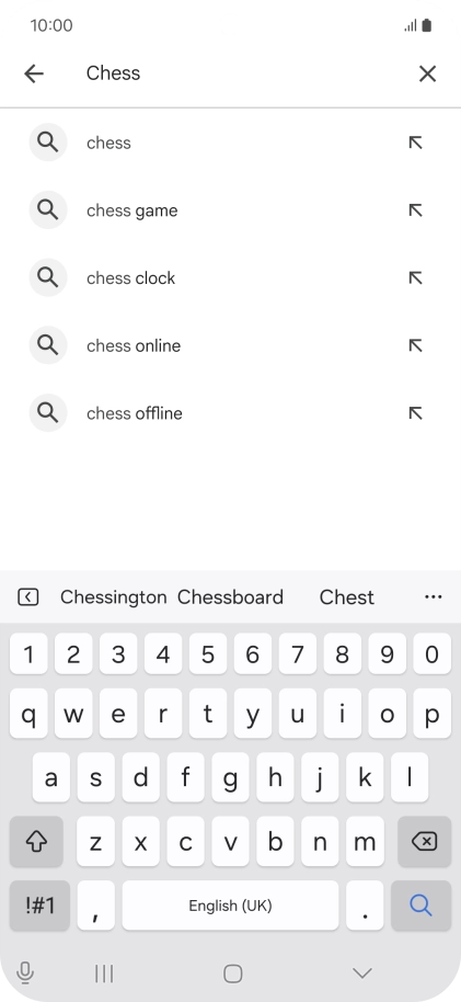 Key in the name or subject of the required app and press the search icon.