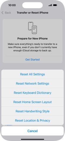 Press Reset Network Settings.