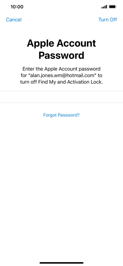 Key in the password for your Apple ID and press Turn Off. Wait a moment while the factory default settings are restored. Follow the instructions on the screen to set up your phone and prepare it for use. Key in the password for your Apple ID and press Turn Off. Wait a moment while the factory default settings are restored. Follow the instructions on the screen to set up your phone and prepare it for use.