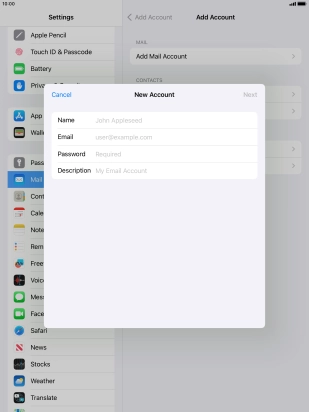 Press Name and key in the required sender name.