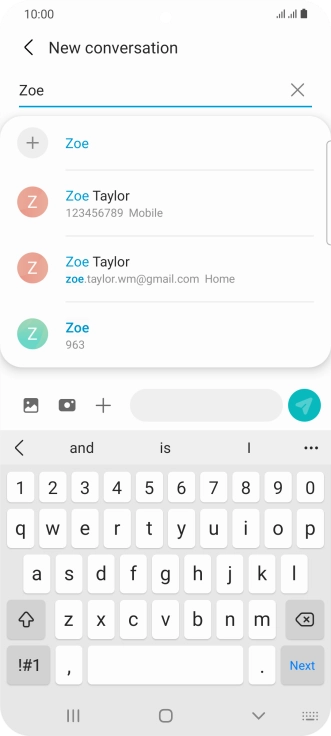 Press the required contact. Press the required contact.