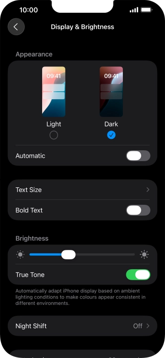 Press the indicator next to 
