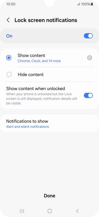 Press the required settings to turn them on or off. Press the required settings to turn them on or off.