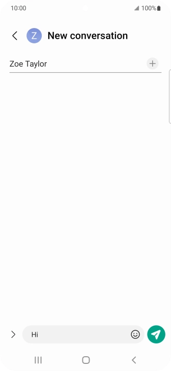 Press the send icon when you've finished your text message. Press the send icon when you've finished your text message.