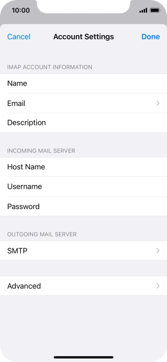 Press SMTP.