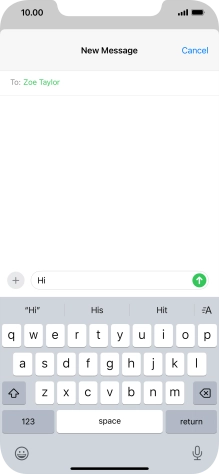 Press the send icon. Press the send icon.