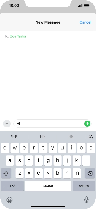 Press the send icon. Press the send icon.