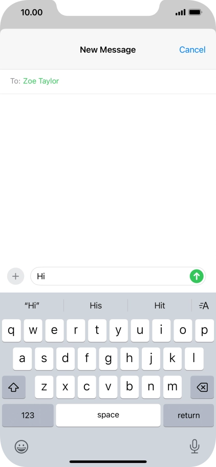 Press the send icon. Press the send icon.