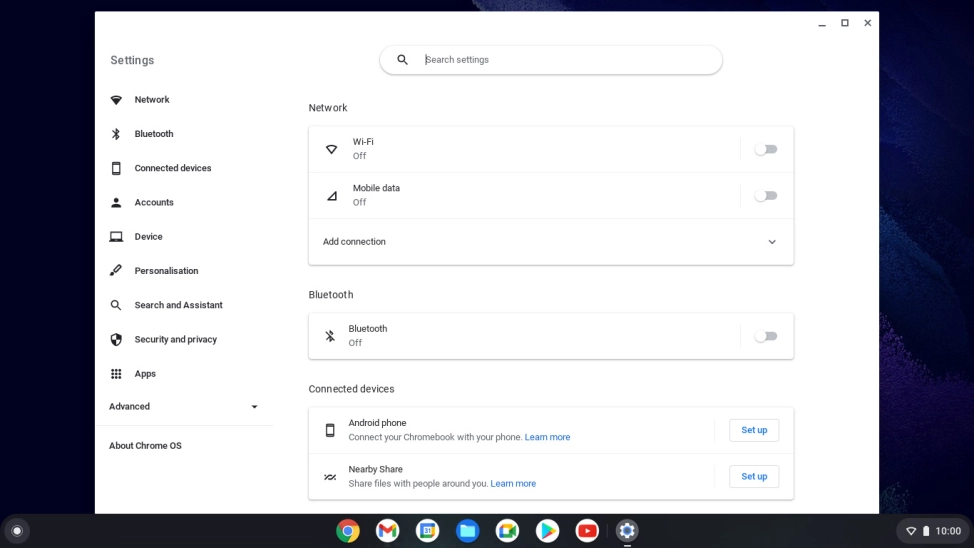 Click Accounts.