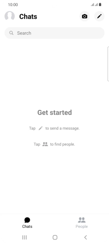 Press the new message icon. Press the new message icon.