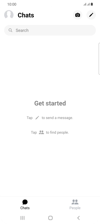 Press the new message icon. Press the new message icon.