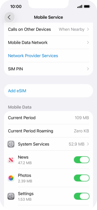 The total data usage is displayed next to Current Period.