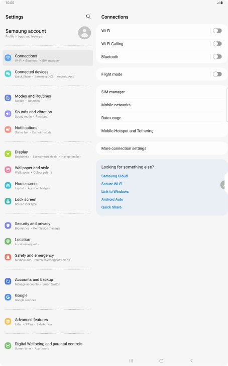 Press Mobile networks.