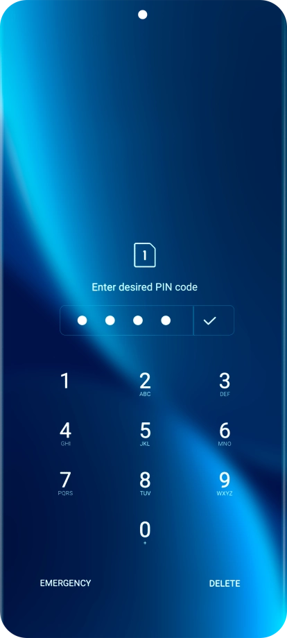 Key in a new four-digit PIN and press the confirm icon.