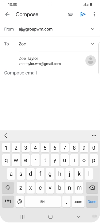 Press the required contact. Press the required contact.