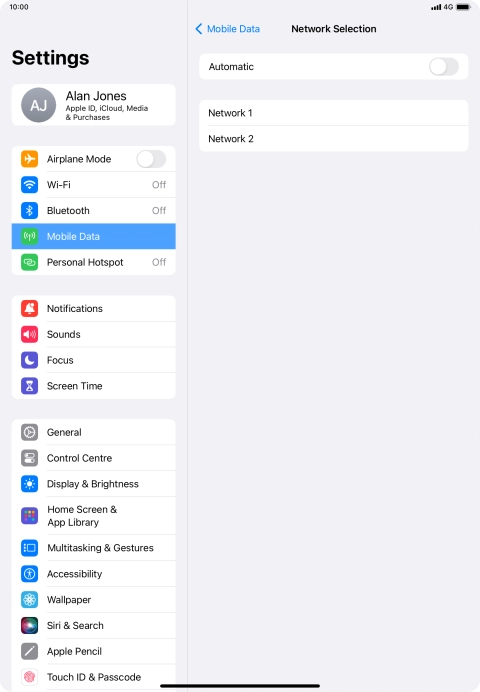 If you turn off the function, press the required network. If you turn off the function, press the required network.