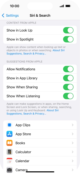 Press the required app.