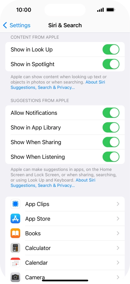 Press the required app. Press the required app.