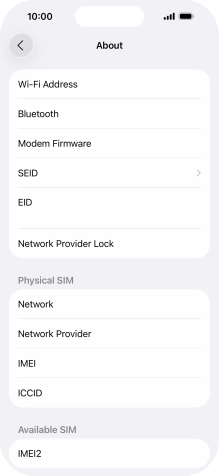 The Network Provider Lock status is displayed next to Network Provider Lock.