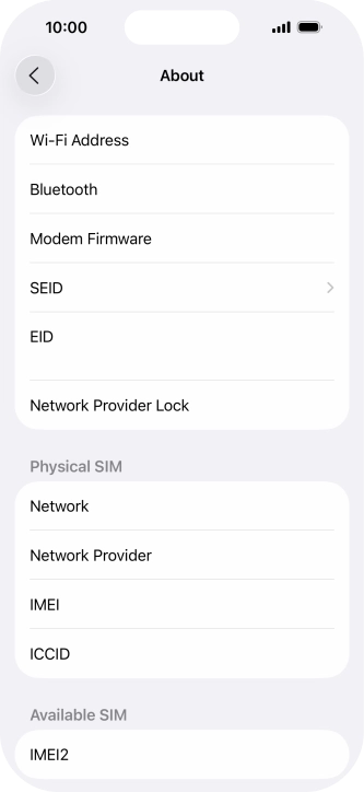 The Network Provider Lock status is displayed next to Network Provider Lock.